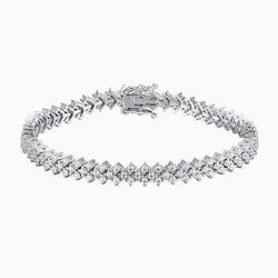 Iced Out Sterling Silver Triangle Cluster Moissanite Tennis Bracelet