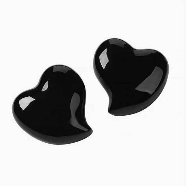 LOVE IS AROUND French Style Enamel Puffed Heart Stud Earrings
