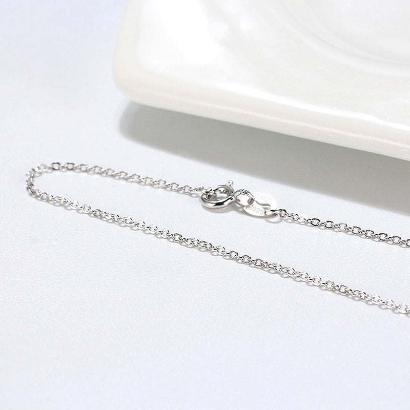 Shimmer Pure Sterling Silver Polished 1.1MM Cable Chain Necklace