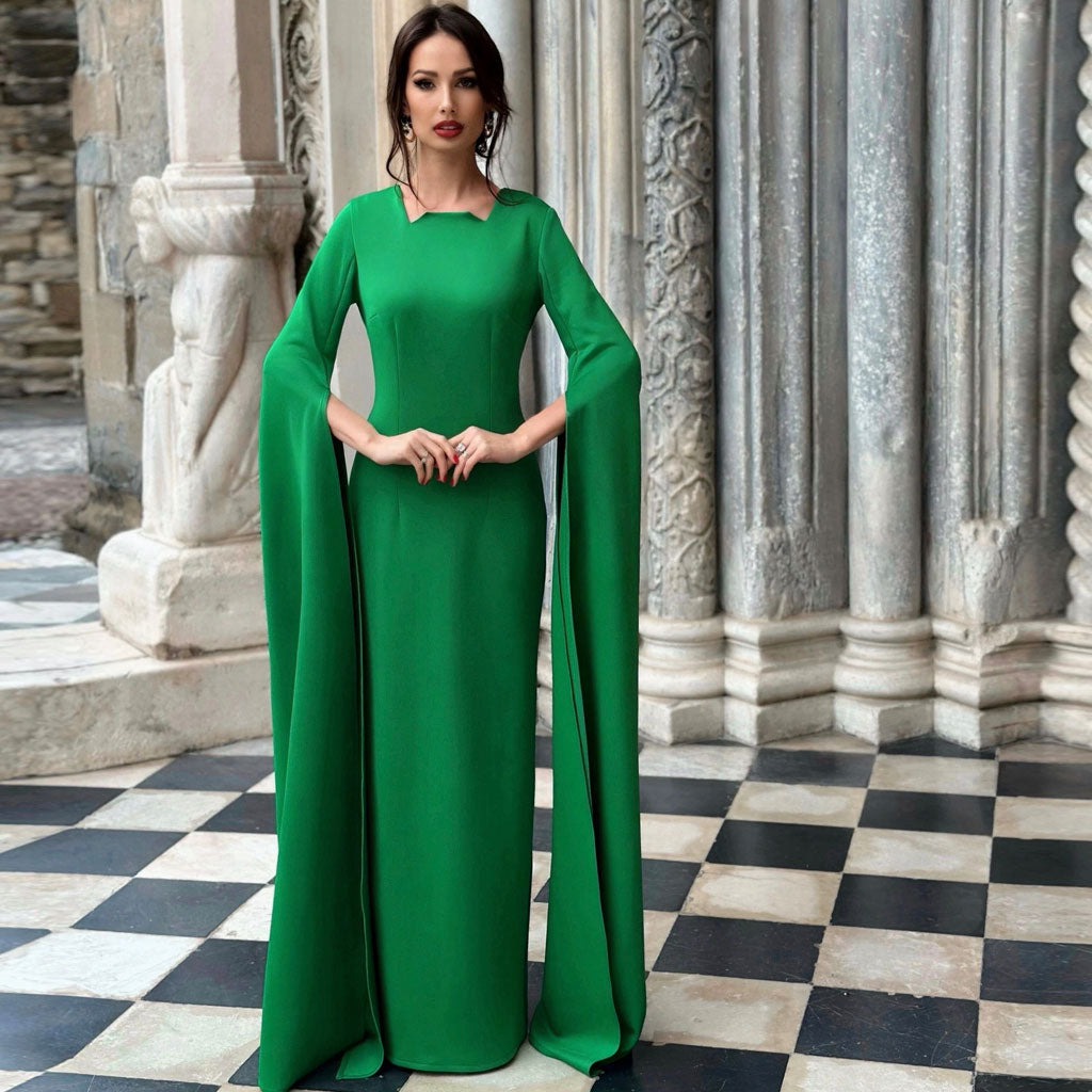 Shop Green Sequins Embroidered Cape Style Gown Party Wear Online at Best  Price | Cbazaar