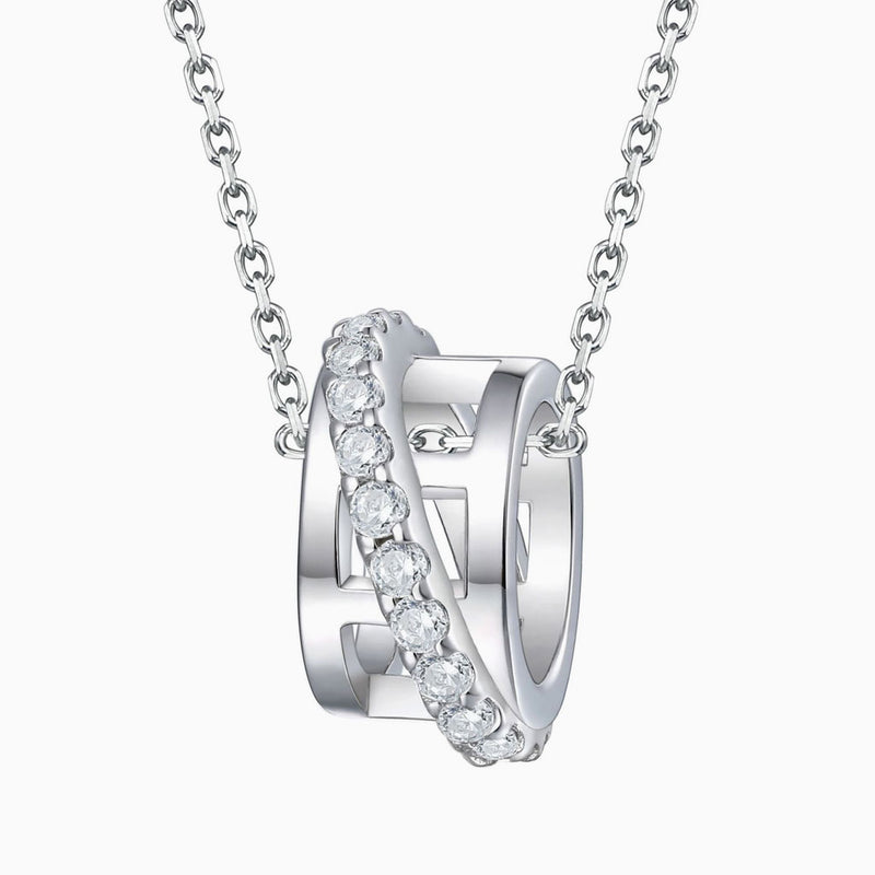 Crossover Pavé Cubic Zirconia Eternity Triple Hoop Sterling Silver Jewelry Set