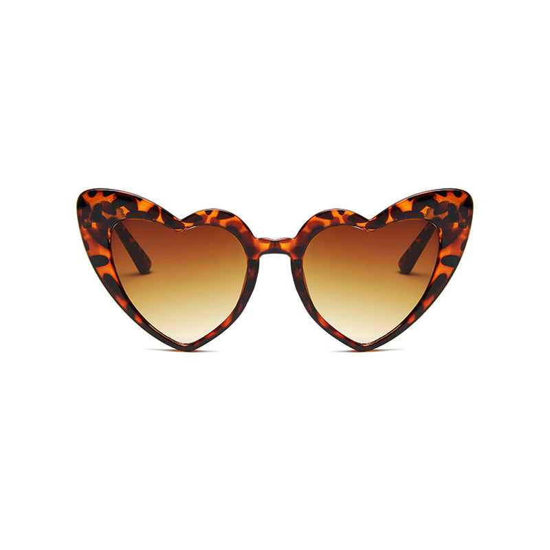 Cute HD Visual UV Protect Contrast Tinted Heart Shaped Sunglasses