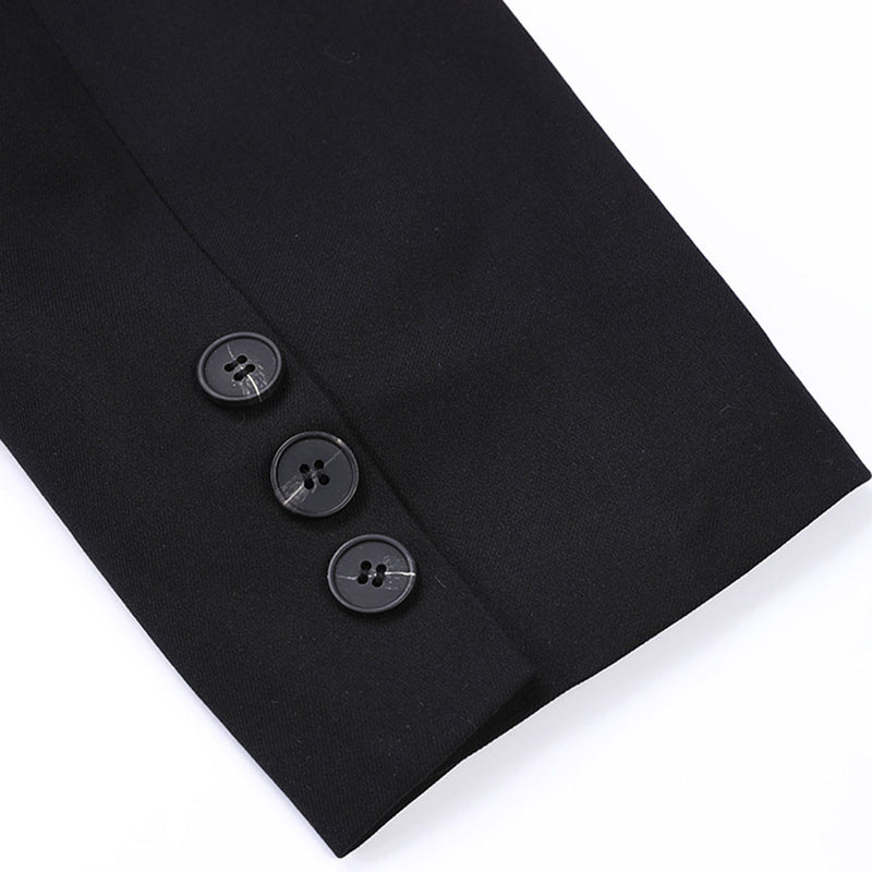 Deconstructed Notch Lapel Long Sleeve Flap Pocket Asymmetrical Hem Trench Coat