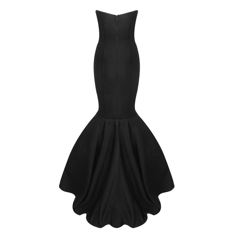 Gorgeous Strapless Keyhole Cutout Fit Flare Mermaid Evening Maxi Dress