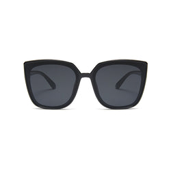 Offbeat Metallic Trim Contrast Color Oversized Tinted Cat Eye Sunglasses