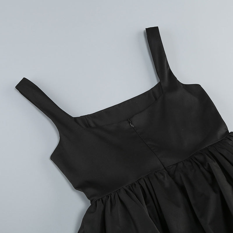 Retro Square Neck Sleeveless Layered Ruffle Tulle Corset Party Mini Dress