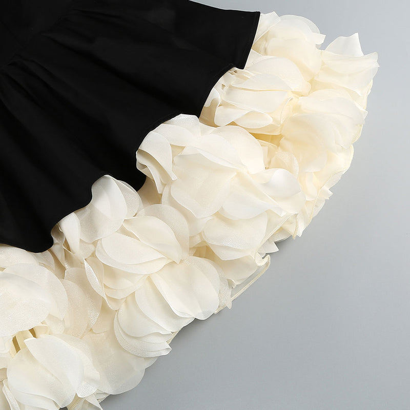 Retro Square Neck Sleeveless Layered Ruffle Tulle Corset Party Mini Dress