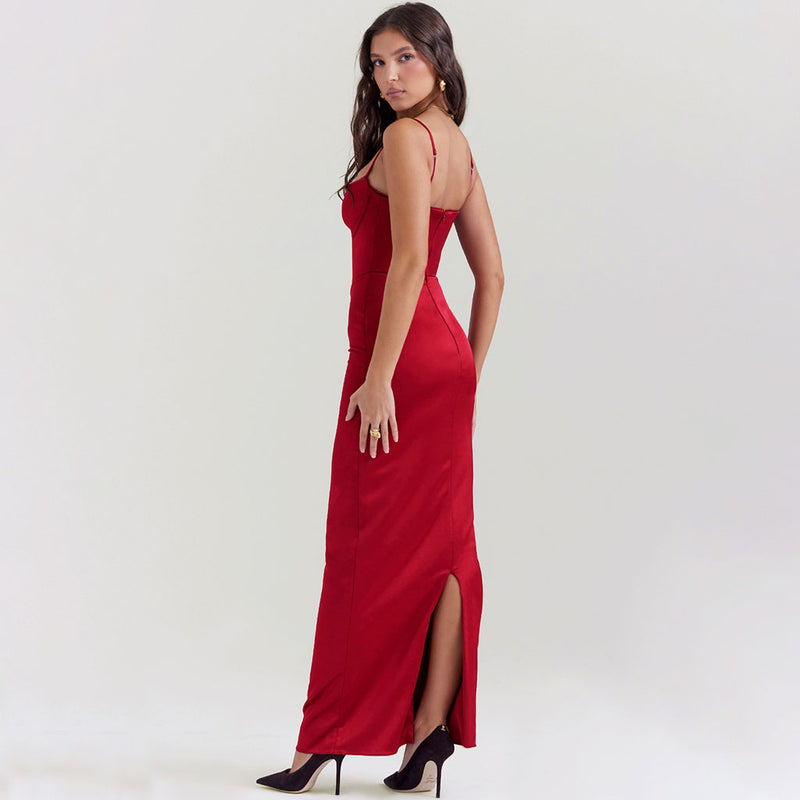 Sexy Scalloped Sweetheart Neck High Waist Sheen Satin Corset