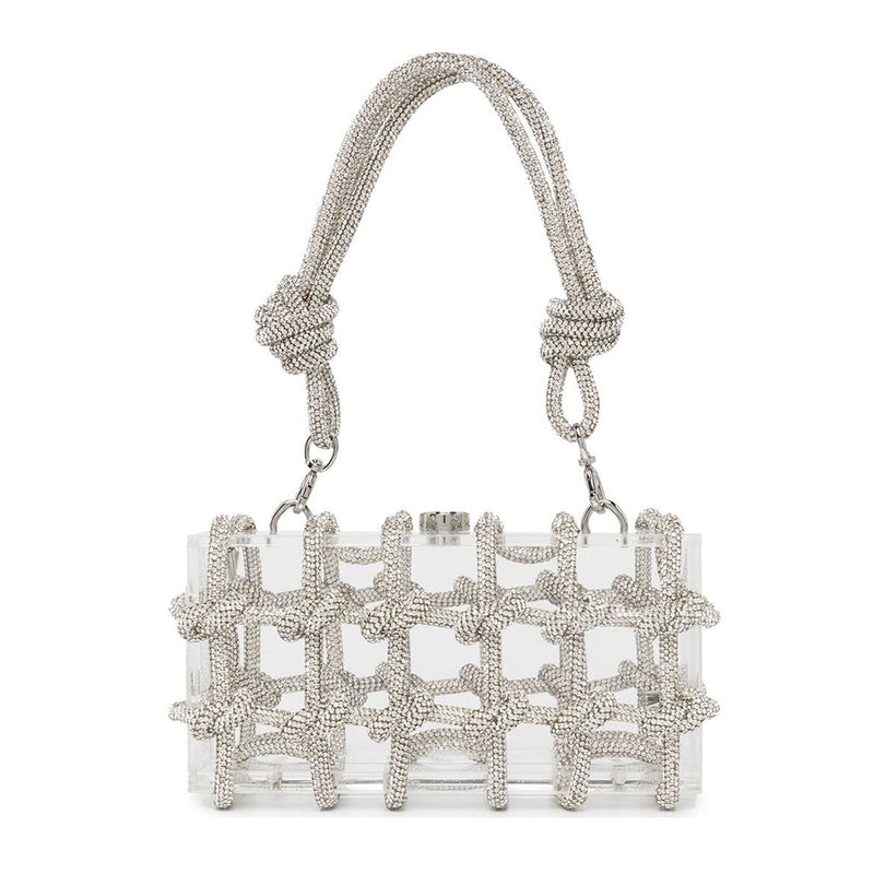 Sparkly Crystal Braided Rope Detachable Transparent Acrylic Shoulder Bag