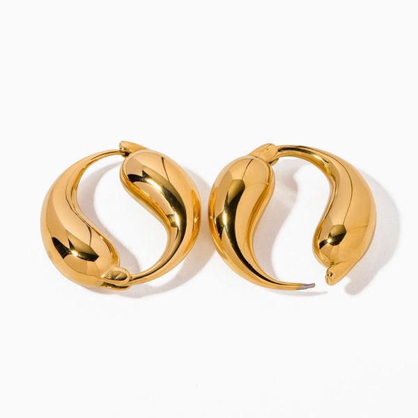 Unique Style Pisces Double Fish Open Circle Hinged Hoop Earrings