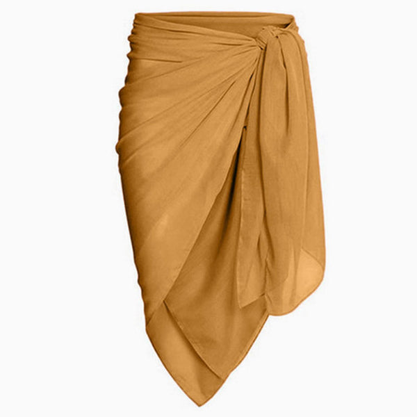 Versatile High Waist Chiffon Bow Tie Wrap Reversible Sarong Cover Up