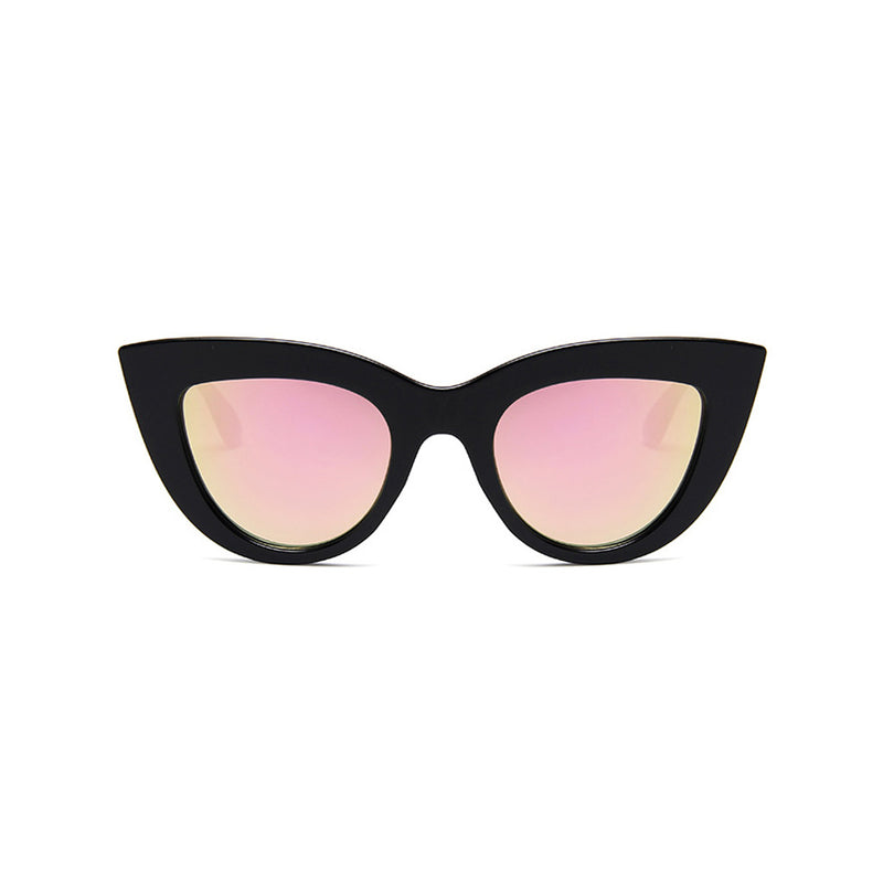 Vintage HD Visual UV Protect Oversized Contrast Tinted Cat Eye Sunglasses