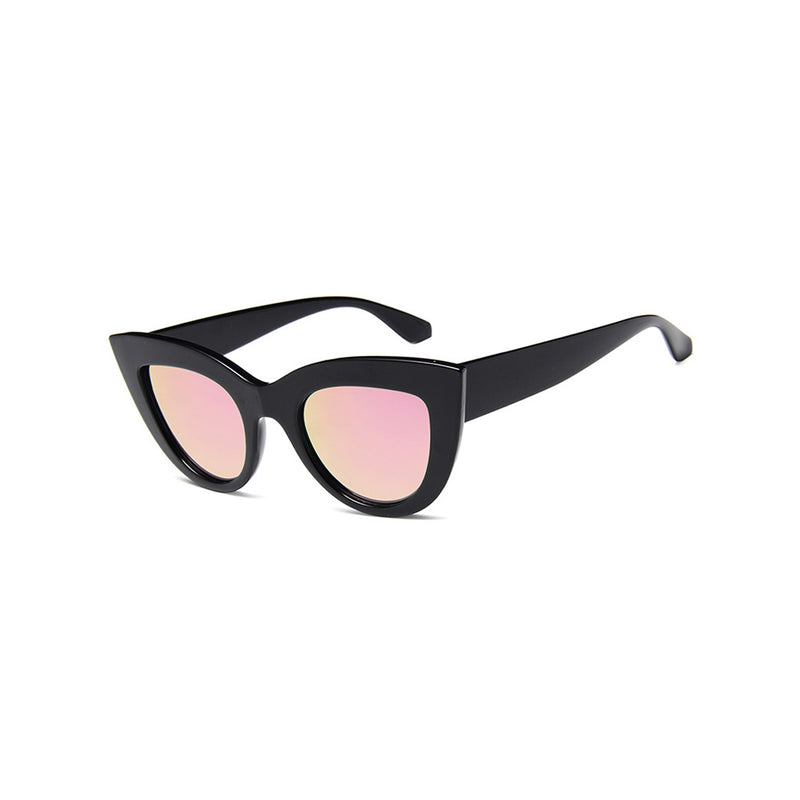 Vintage HD Visual UV Protect Oversized Contrast Tinted Cat Eye Sunglasses