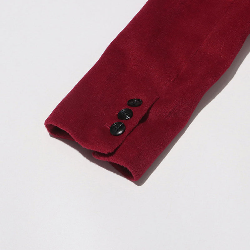 Vintage Lapel Collar Long Sleeve Double Breasted Wool Blend Oversized Blazer