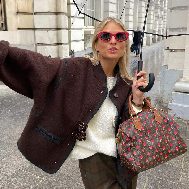Oversized wool blend jacket online