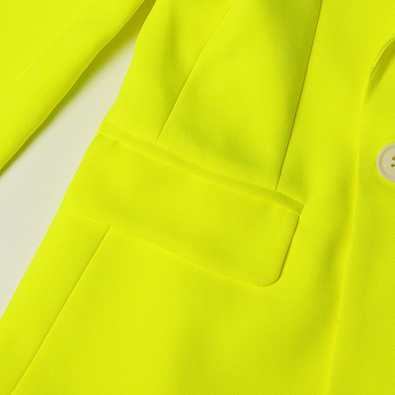 Ambitious Neon Notch Lapel Flap Pocket Long Sleeve Flap Pocket Boxy Blazer