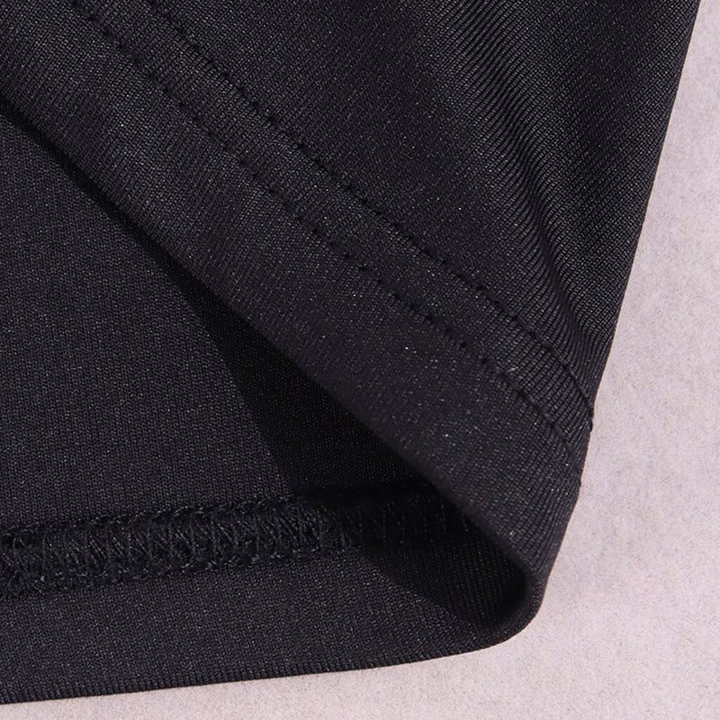 Asymmetric One Shoulder Open Back Slit Cut Out Maxi Dress - Black