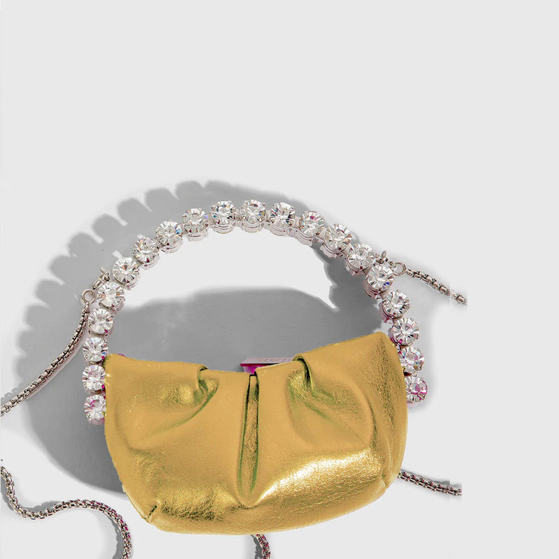 Gold on sale satin clutch