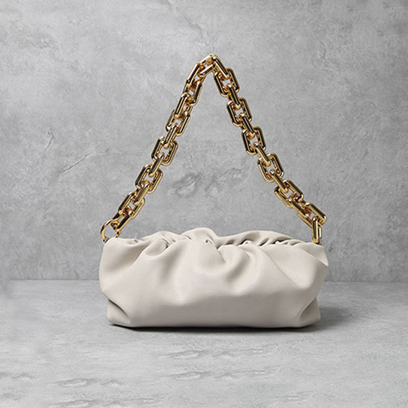 Chain Beige Leather Handbag