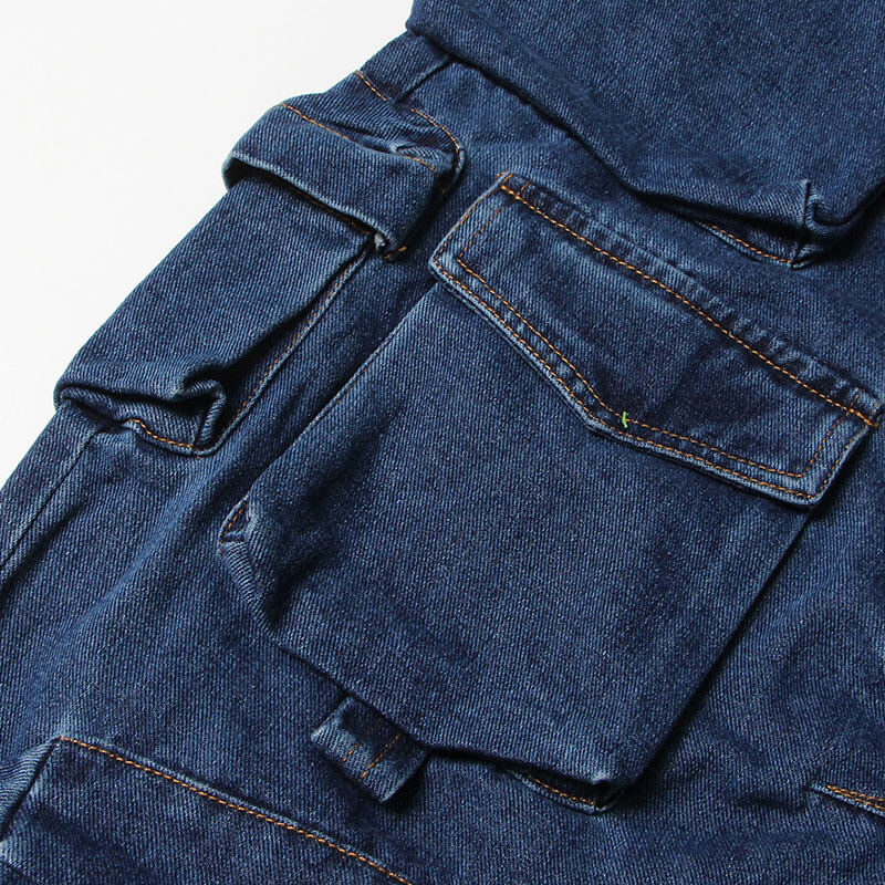 Cool Multiple Pocket Detail High Waist Wide Leg Cargo Jeans