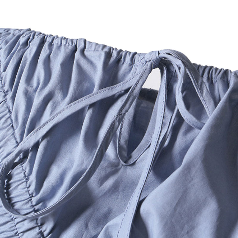 Creative Long Sleeve Tie Back Side Split Asymmetrical Gathered Dress