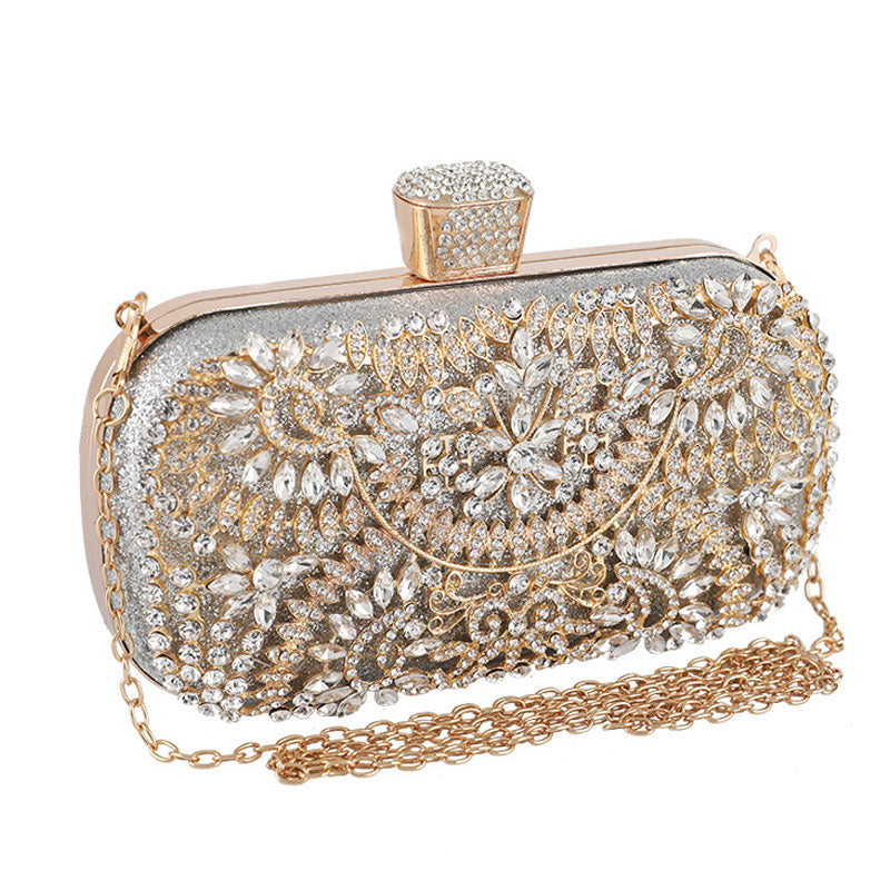 Eye-catching Rhinestone Embellished Rectangle Evening Clutch Bag