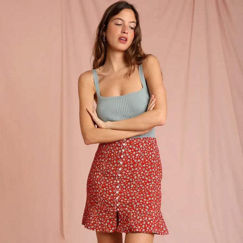 French floral on sale mini skirt