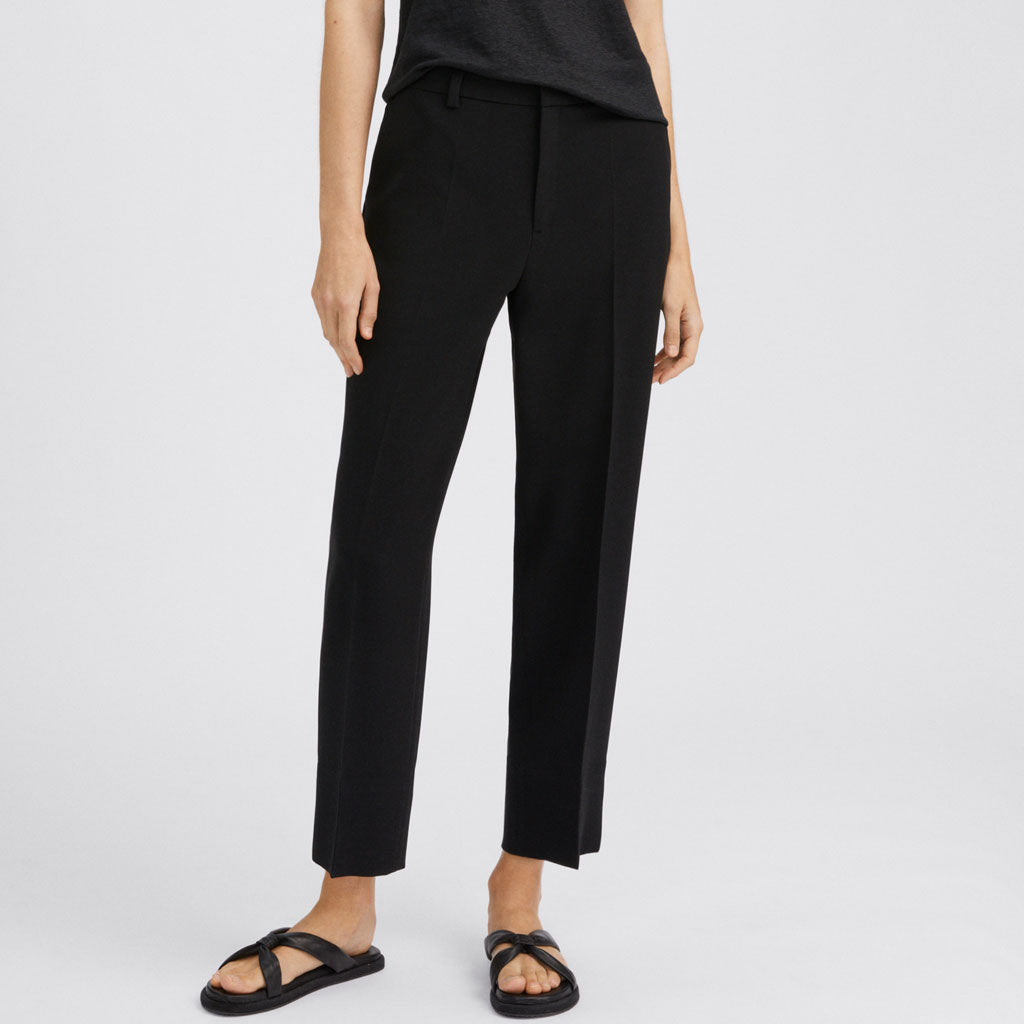 Layered Belted High Waist Straight Leg Tailored Pants - Black – Luxedress