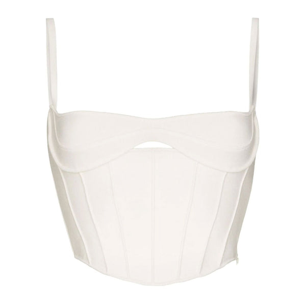 Sexy Keyhole Cutout Solid Color Spaghetti Strap Cropped Corset Knit Top