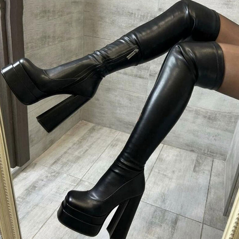 Black sexy boots on sale