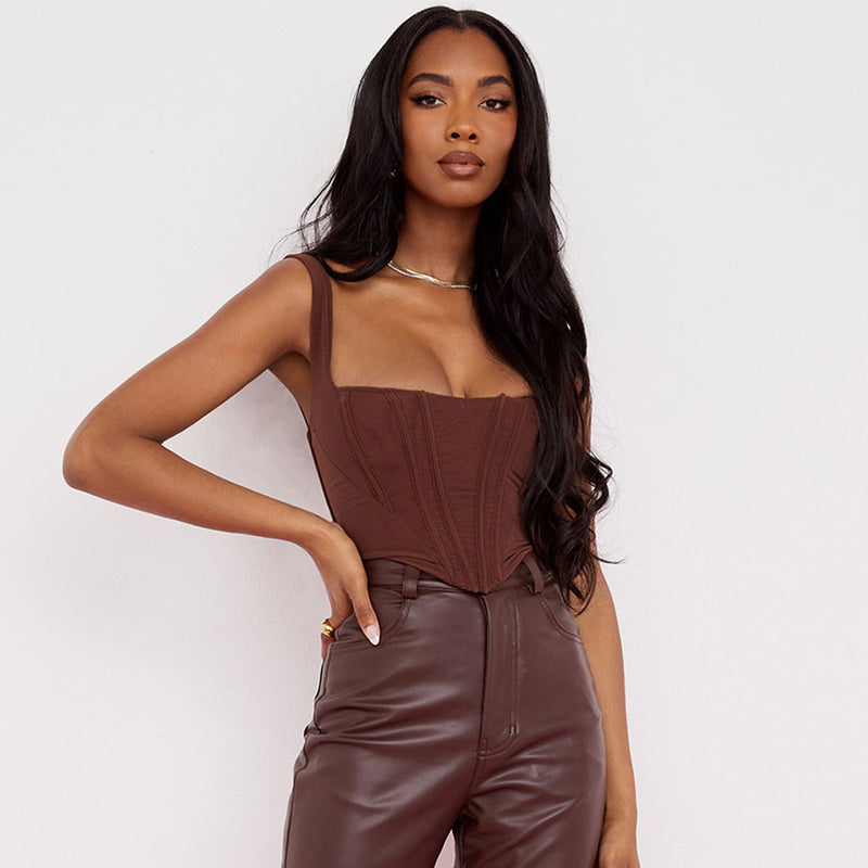 Square neck bustier top shop
