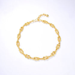 Unique Gold Tone Braided Chain Link Choker Necklace - Gold