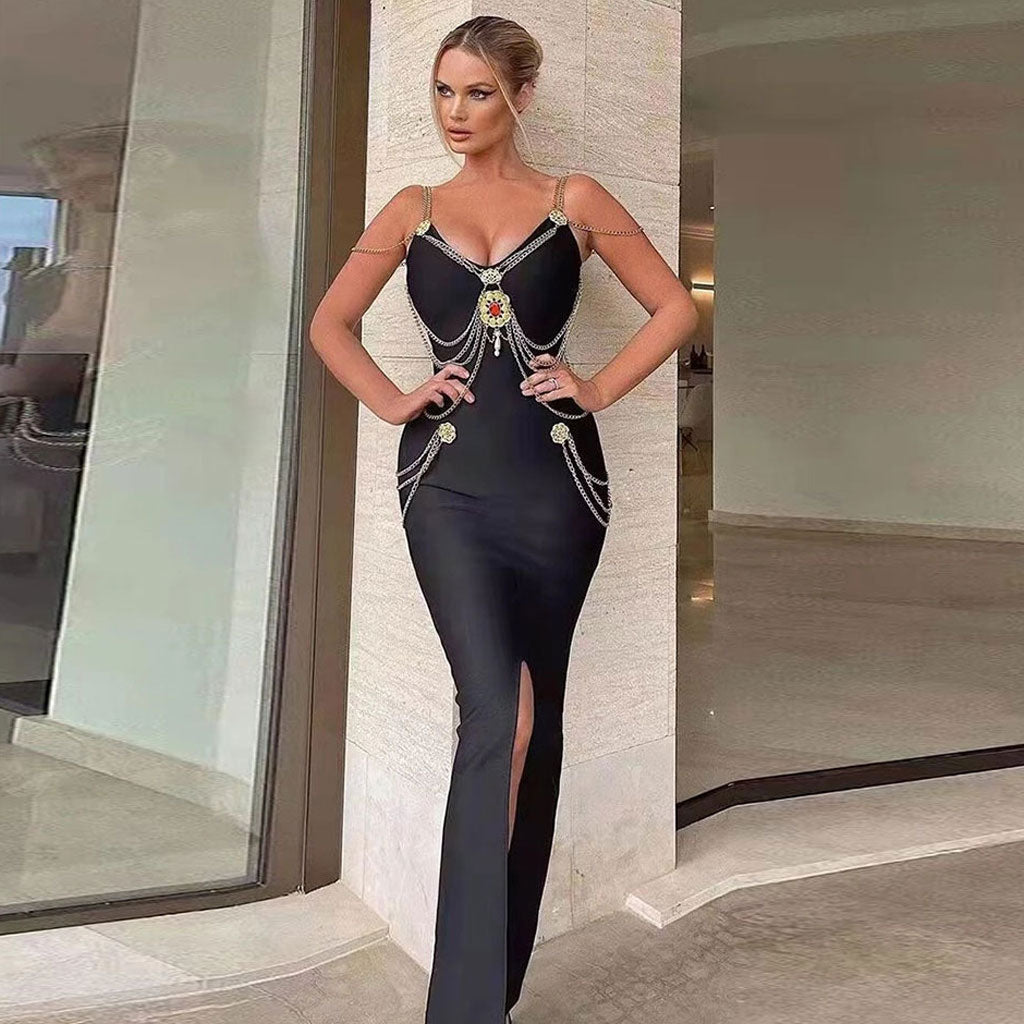 Gold top chain dress
